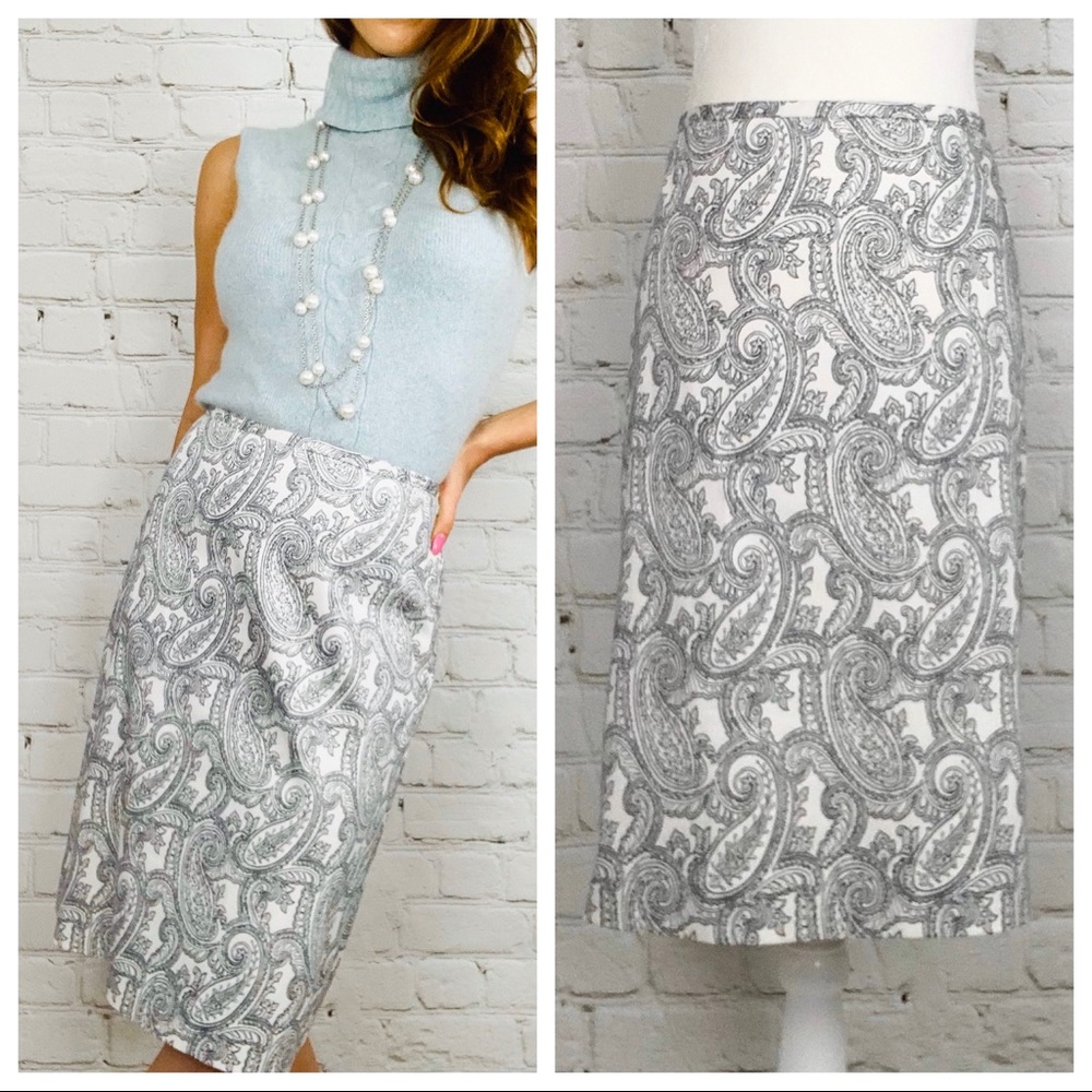 BROOKS BROTHERS Paisley Pencil Skirt